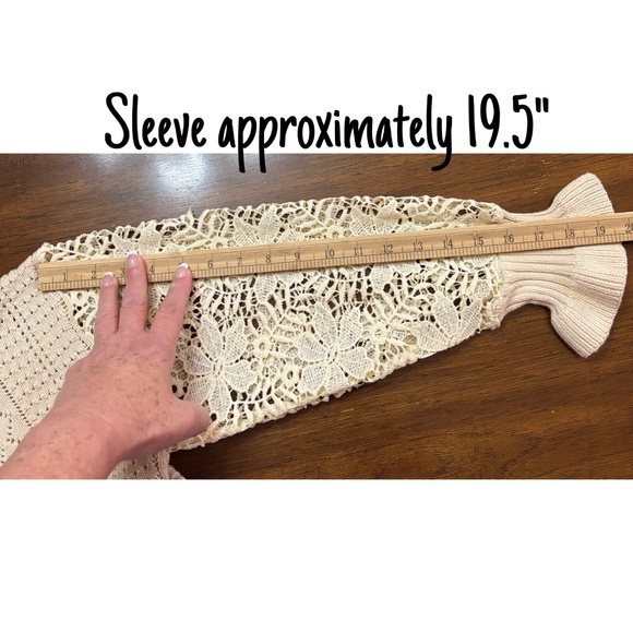 AlvaQ Women’s Cream Crochet Lace Sweater (Size XL) - Picture 9 of 9